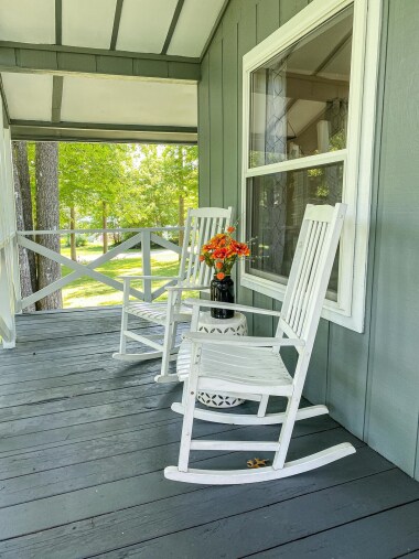 Porch sitting looking down at the river is the best.  Morning ☕️ coffee. 