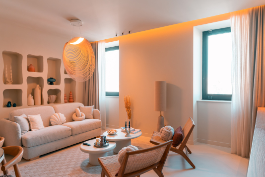 Salon avec vue sur le Vieux Port