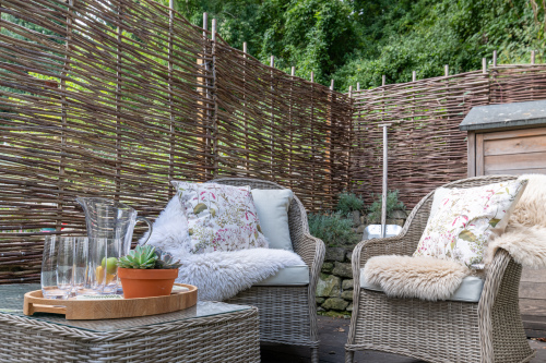 Summer House Decking, throws and cushions 