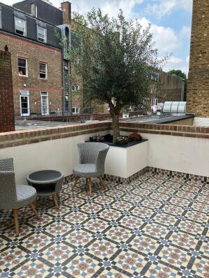 Picture represents the building's communal balcony 