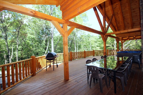 Outdoor Dining Table and Charcoal Grill on West Main Deck, looking NW