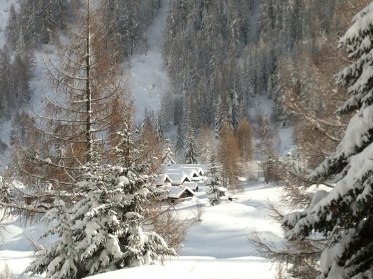 Vue du chalet hiver