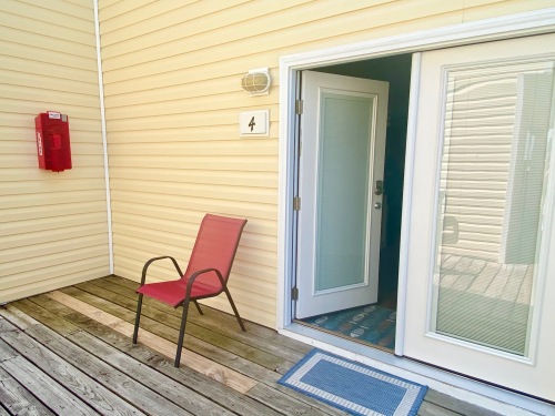 Interior Deck Entrance overlooking pool area.