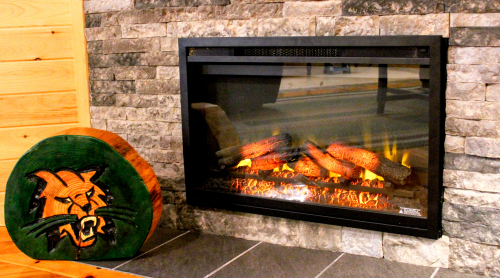Cuddle up by the fireplace! 