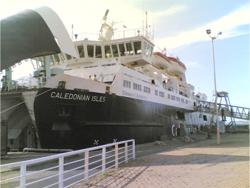 CalMac's "Caledonian Isles" at Ardrossan Ferry Terminal