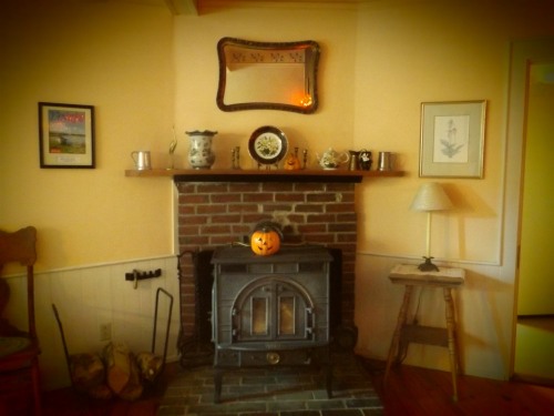 Our wonderful seasonally run wood stove. Nice and cozy.