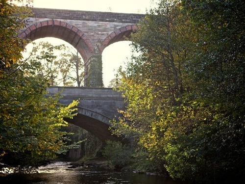 View of the viaduct opposite from the river walks within our grounds.