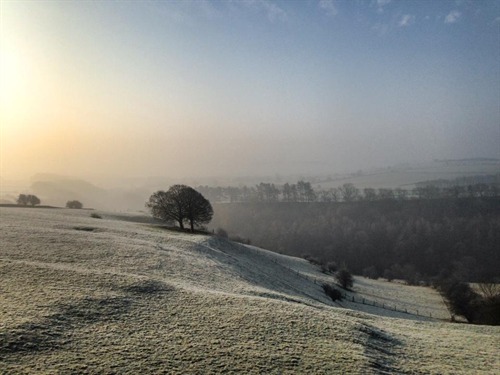 A frosty morning overlooking Lathkill Dale