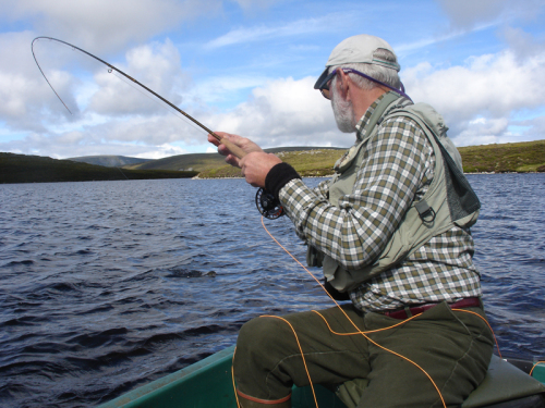 Fly fishing on one of our 10 hill lochs