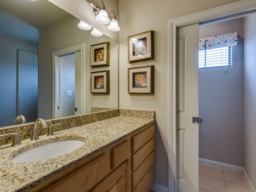 Bathroom #1 has a walk-in shower and private "potty" room, and is located right off of bedroom #1.