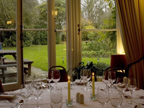 Whilst dining guests can enjoy pretty views of the extensive gardens