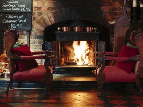 One of the roaring fires at The Durham Ox