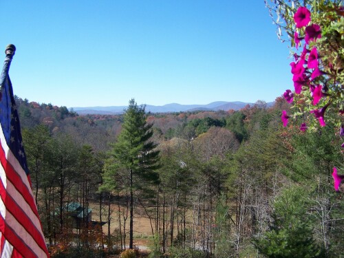 View from the lodge's covered porch