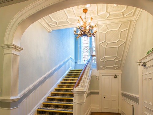 The grand central staircase makes an ideal location for wedding photographs