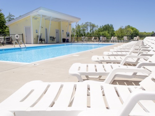 Saltwater pool and poolhouse