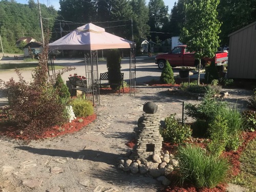 Seating areas in our Meditation Garden