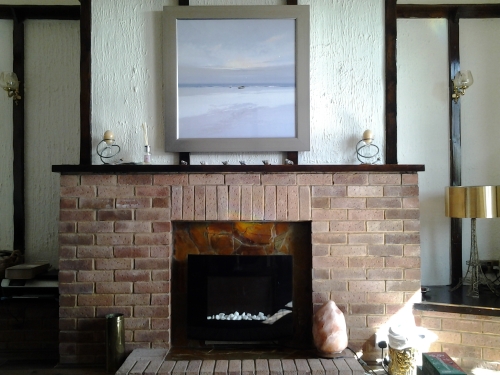 Fireplace in guest lounge