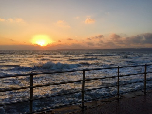 Even a stormy sunrise is a beautiful one, at the Channel View Hotel
