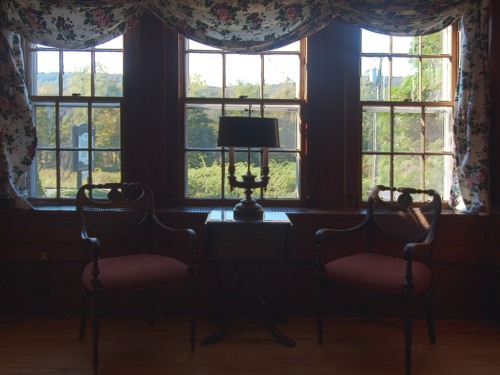 Seating in the library of the main house