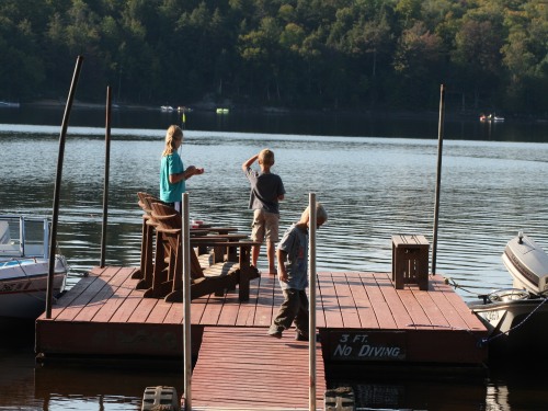 Fishing from Journey's End Dock on Long Lake