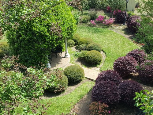 View of Gazebo in Gardens from second story balcony