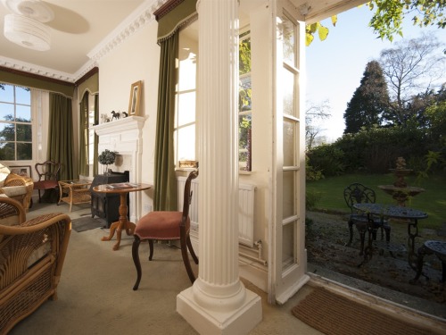 The south facing sitting room and terrace - perfect for a very special Cornish Cream Tea