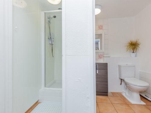 Shared separate shower and toilet