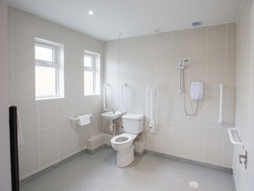 The wet room in the easy access suite is fitted with alarm pull chord in case of emergencies