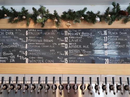 Brewery offers a rotating tap system of 20 beers, ciders, and sours. We also offer local wine, spirits, domestic beer, and food!