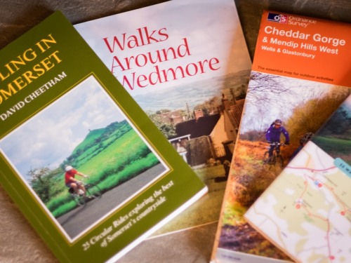 Maps and books available for walkers and cyclists.