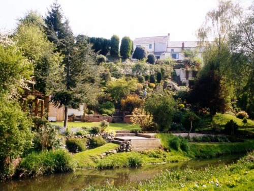 Part of the unique hillside garden from the River Perry up to Brownhill House