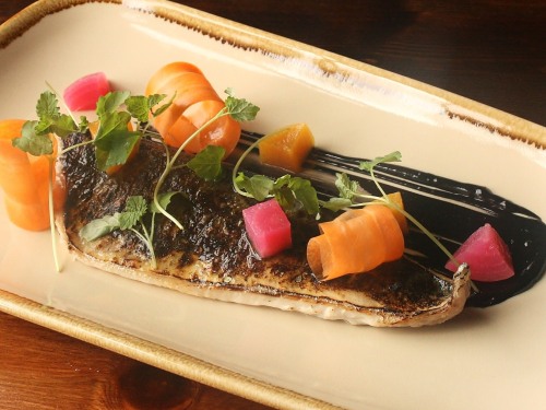 Lightly grilled local mackerel