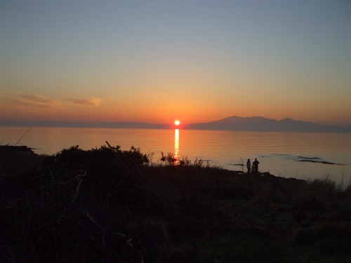 Sunset over the Isle of Arran, in front of Carlton Seamill