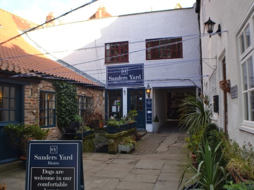 Front entrance to Sanders Yard Restaurant, for check in before 5pm and where breakfast is served.
