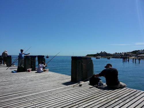 Fishing off Swanage pier