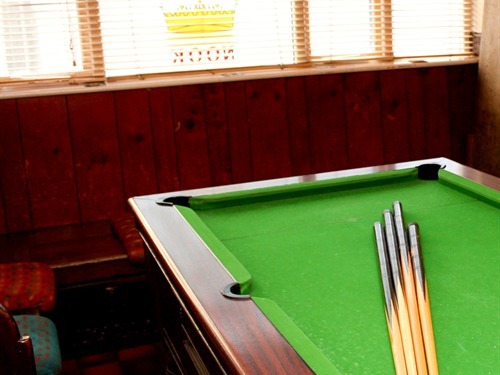 Pool table in the Nook pub