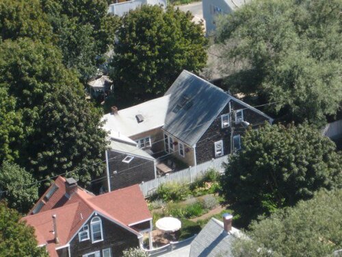 View of the Moffett House Inn from the Provincetown Monument