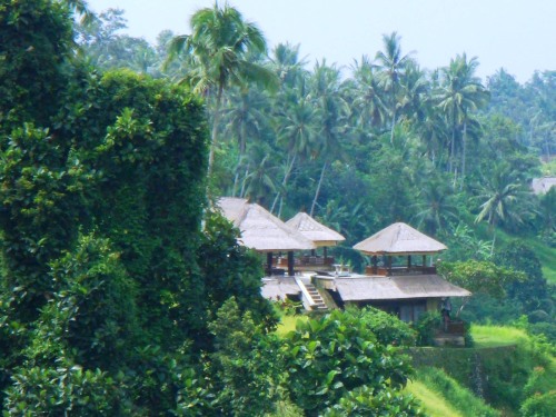 View of villa from up the river valley