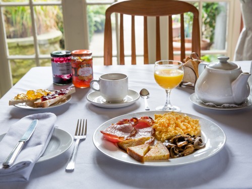 Breakfast overlooking the rear garden