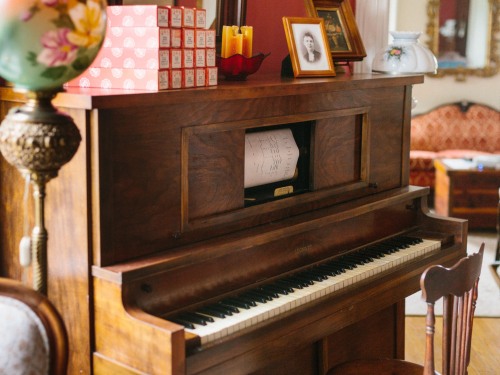 Player piano in living room