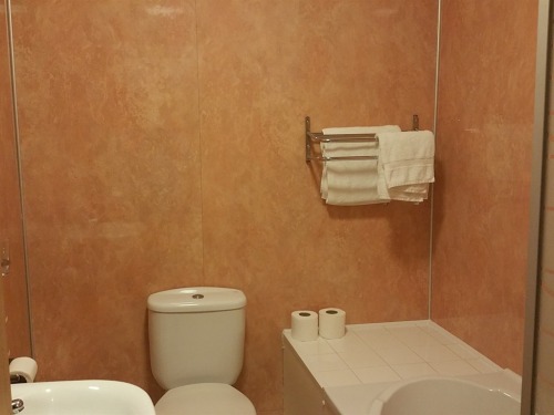 Hotel room ensuite bath shower room 8