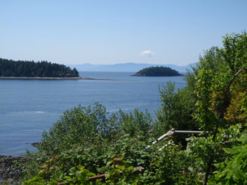 view towards the North West from the property, Trail Bay Islands an Vancouver Island in the background