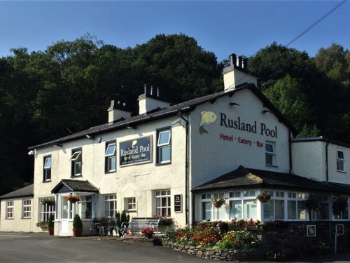 Front of the Rusland Pool Hotel