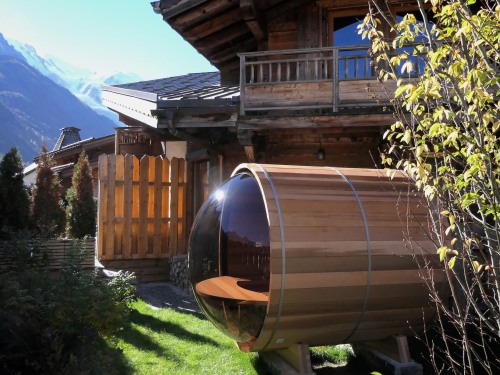 Sauna avec vue sur la chaine du Mont-Blanc