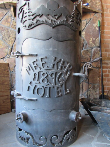 A wood burning chimney made special for the hotel warms the lobby up on cold days.