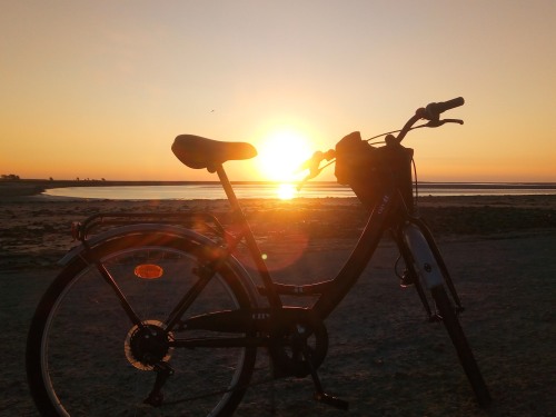 A vélo - Le couché de Soleil