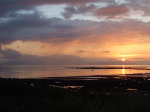 Sunset on Seamill Beach, looking north-west