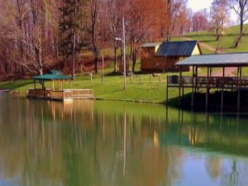 Upper Pond with bordering Pavillon and Old Red Cabin