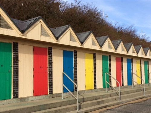 Beach huts opposite the apartment