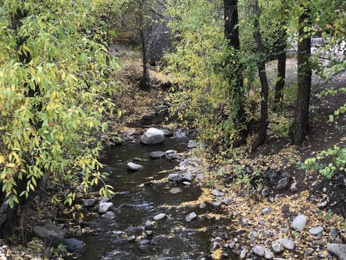 Pine Creek runs through the middle of the resort, Cabins 1-3 and 6 are next to the creek where you can open a window and fall asleep to its soothing sounds